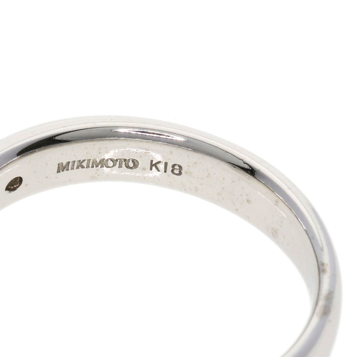 MIKIMOTO Pearl Pearl Diamond Ring K18 White Gold Ladies [Used]