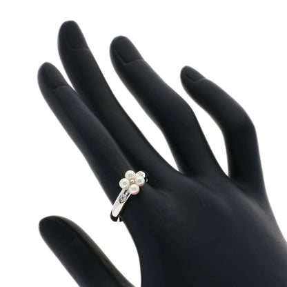 MIKIMOTO Pearl Pearl Diamond Ring K18 White Gold Ladies [Used]