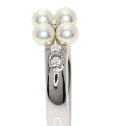 MIKIMOTO Pearl Pearl Diamond Ring K18 White Gold Ladies [Used]