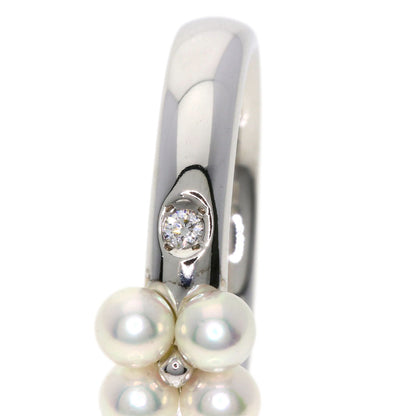MIKIMOTO Pearl Pearl Diamond Ring K18 White Gold Ladies [Used]