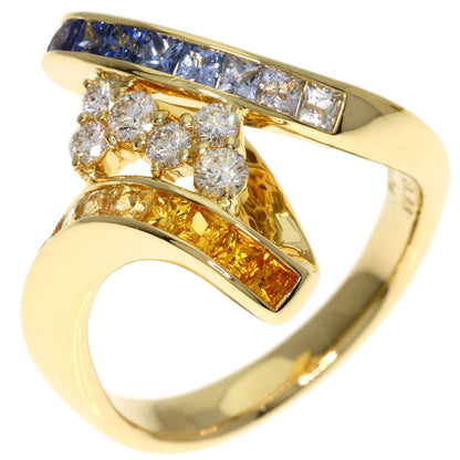 Jeunet Sapphire Diamond Ring K18 Yellow Gold Ladies [Used]