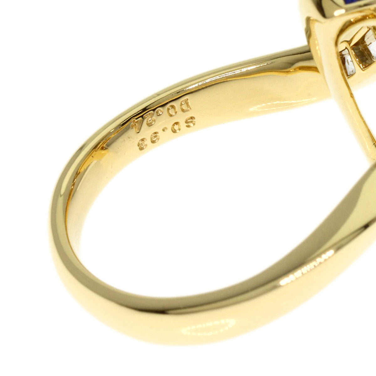 Jeunet Sapphire Diamond Ring K18 Yellow Gold Ladies [Used]