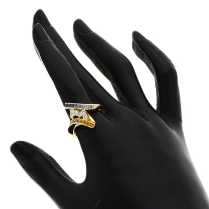 Jeunet Sapphire Diamond Ring K18 Yellow Gold Ladies [Used]