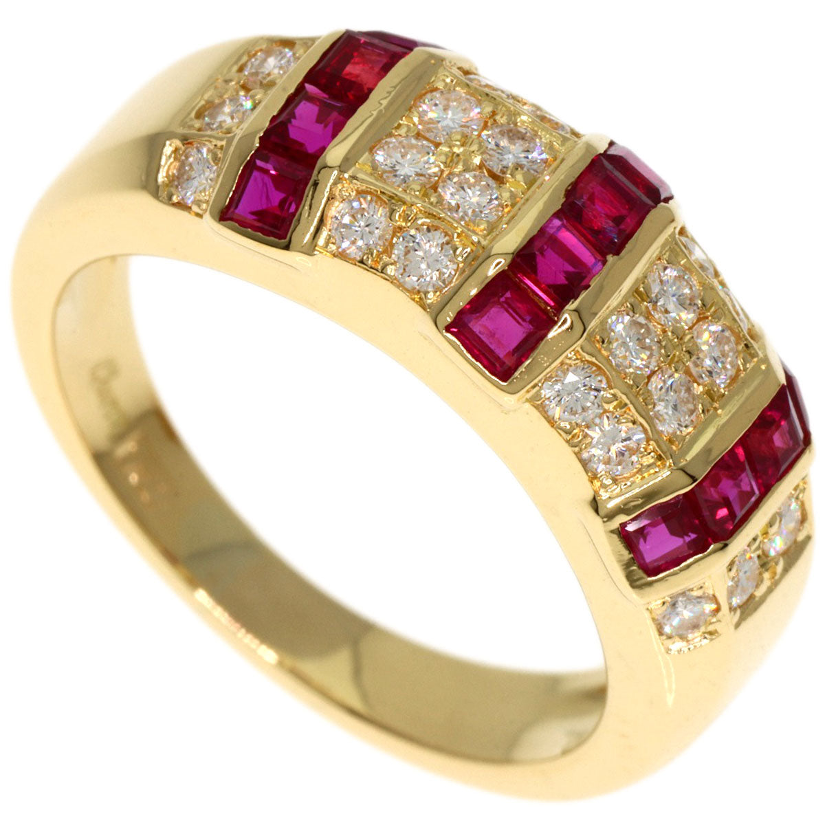 Queen   Ruby Diamond Ring  K18 Yellow Gold Ladies  [’†ŒÃ]