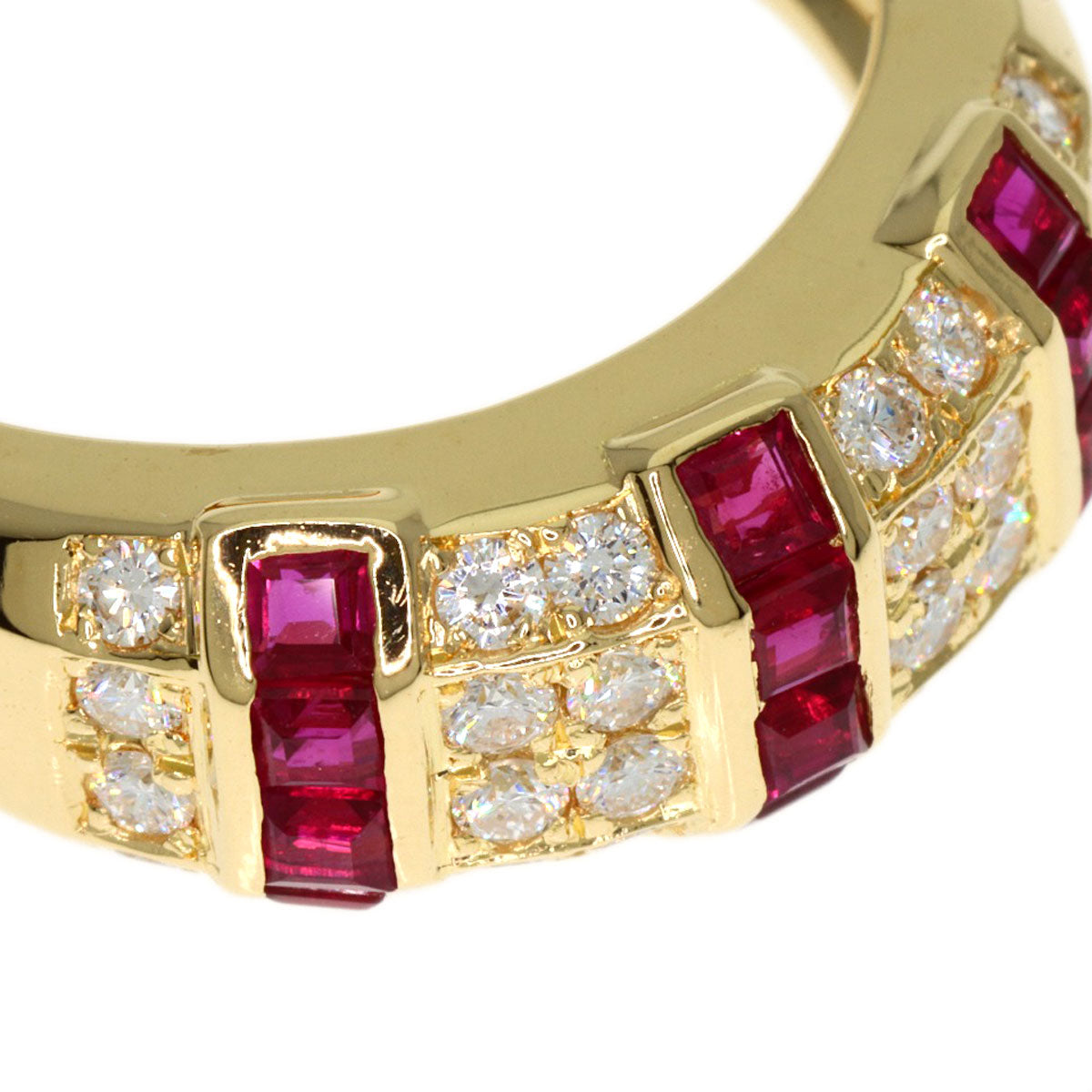 Queen   Ruby Diamond Ring  K18 Yellow Gold Ladies  [’†ŒÃ]