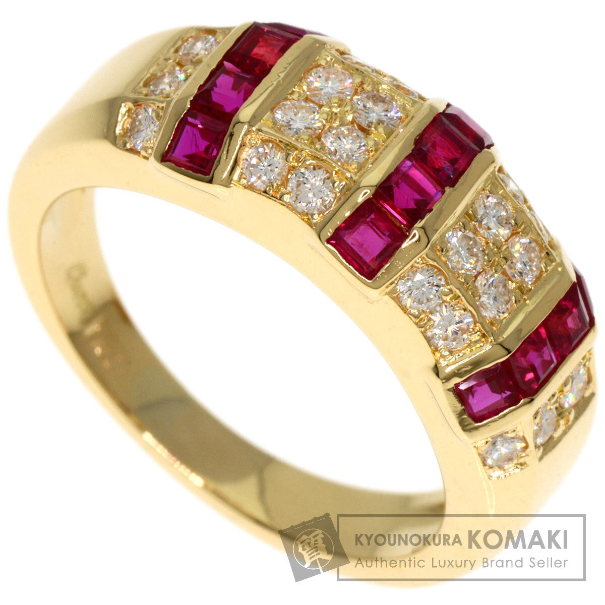 Queen   Ruby Diamond Ring  K18 Yellow Gold Ladies  [’†ŒÃ]