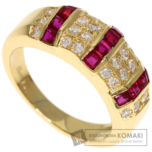 Queen   Ruby Diamond Ring  K18 Yellow Gold Ladies  [’†ŒÃ]