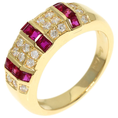 Queen   Ruby Diamond Ring  K18 Yellow Gold Ladies  [’†ŒÃ]