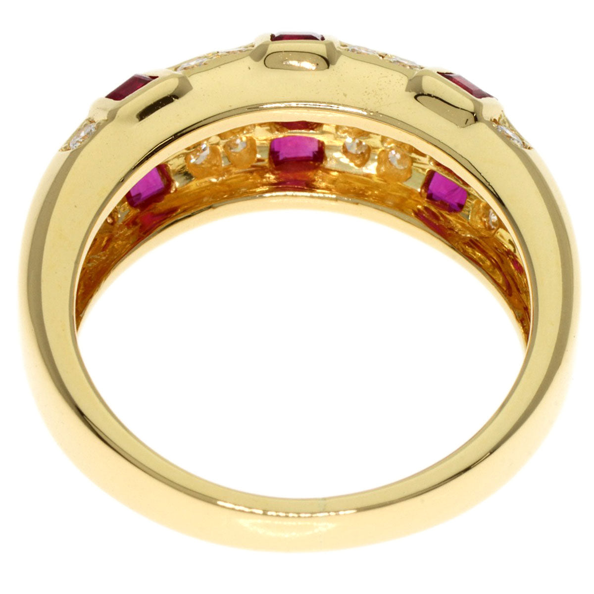 Queen   Ruby Diamond Ring  K18 Yellow Gold Ladies  [’†ŒÃ]