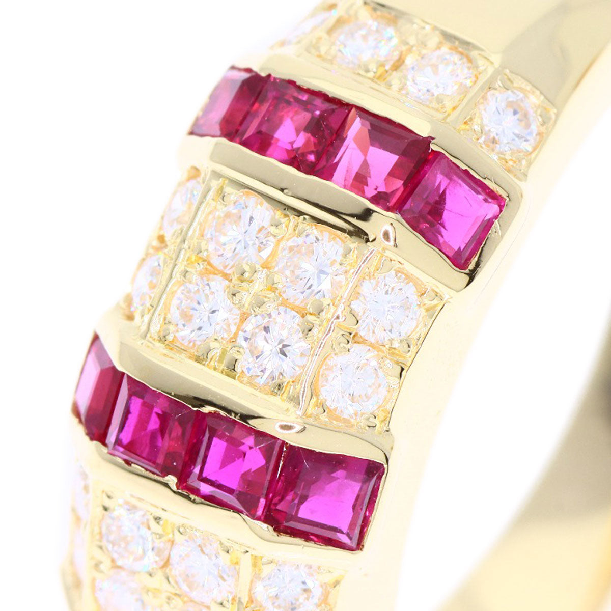 Queen   Ruby Diamond Ring  K18 Yellow Gold Ladies  [’†ŒÃ]