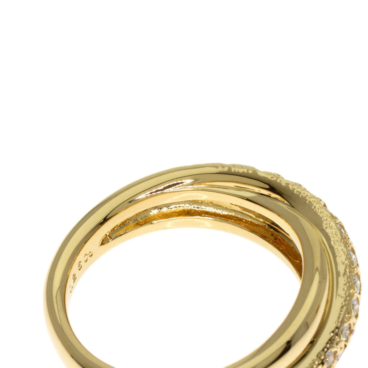 MIKIMOTO Diamond Ring K18 Yellow Gold Ladies [Used]