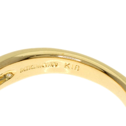 MIKIMOTO Diamond Ring K18 Yellow Gold Ladies [Used]
