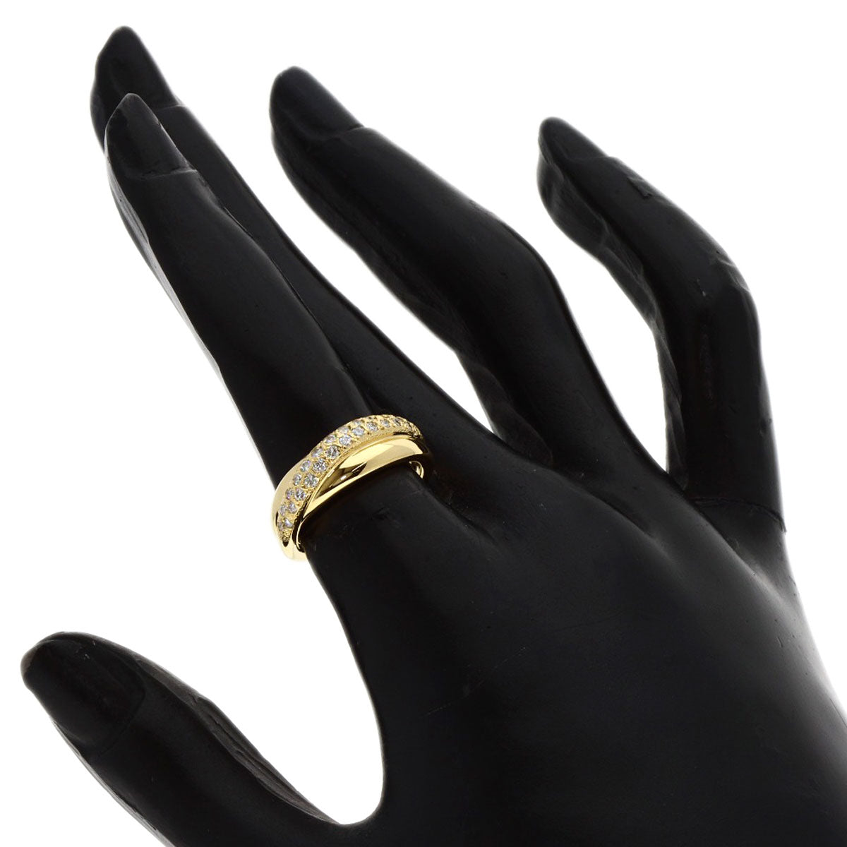 MIKIMOTO Diamond Ring K18 Yellow Gold Ladies [Used]