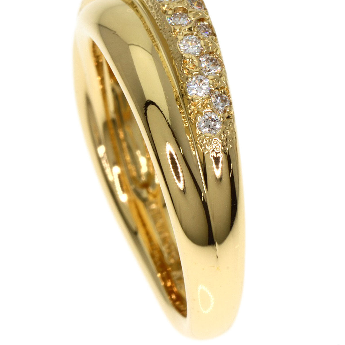 MIKIMOTO Diamond Ring K18 Yellow Gold Ladies [Used]