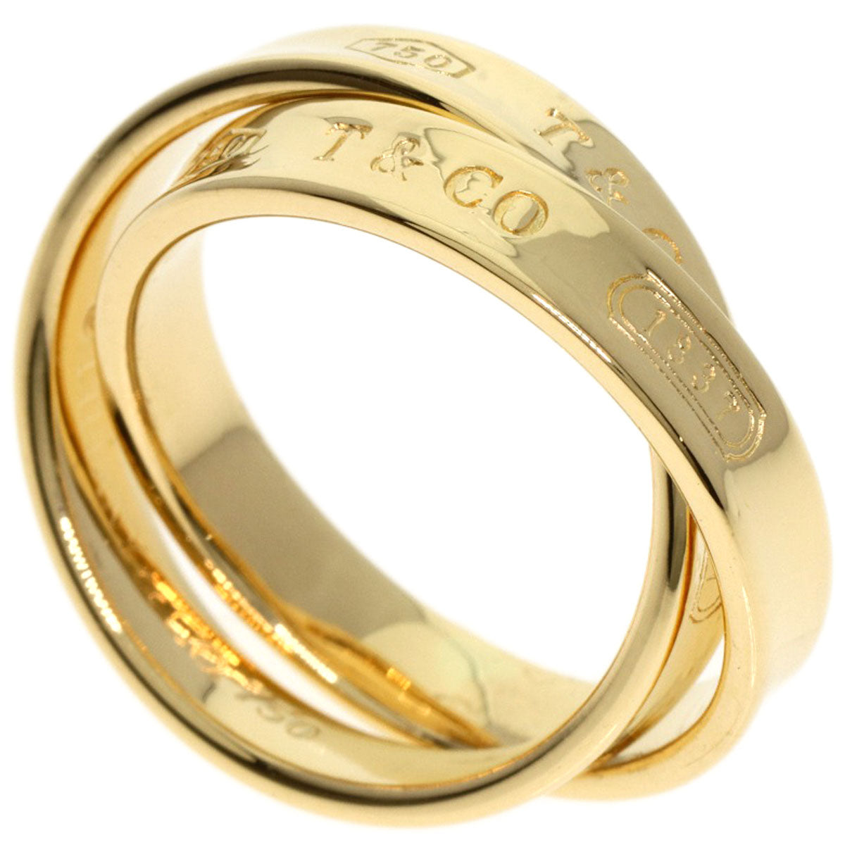 TIFFANY&Co.   Interlocking circle Ring  K18 Yellow Gold Ladies [Used]