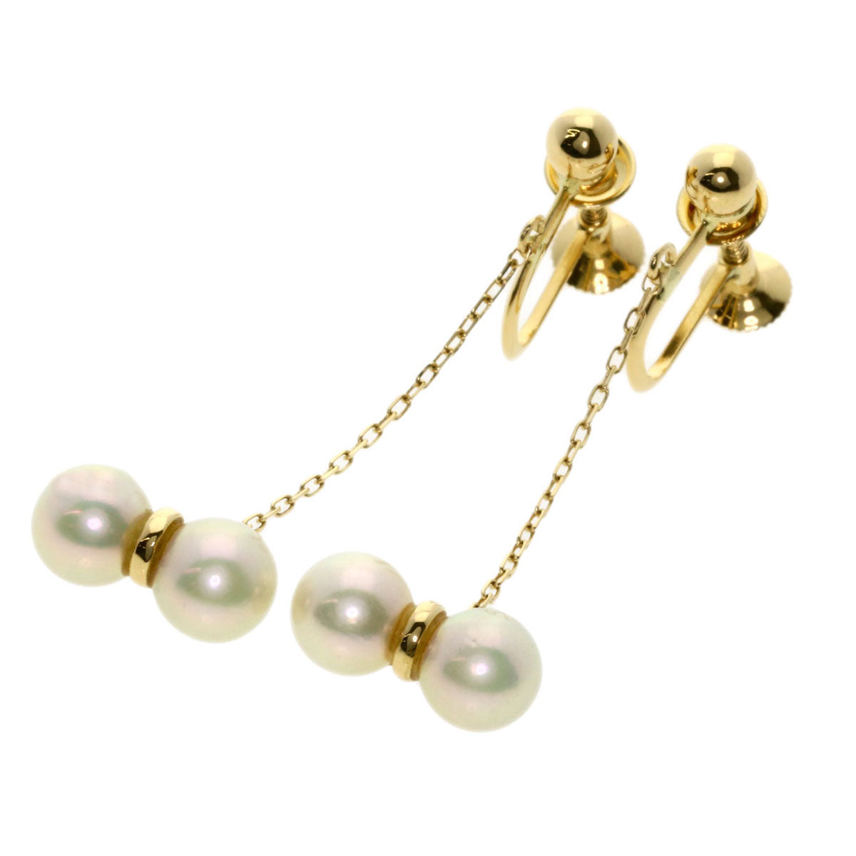 TASAKI Drop Pearl Earring K18 Yellow Gold Ladies [Used]