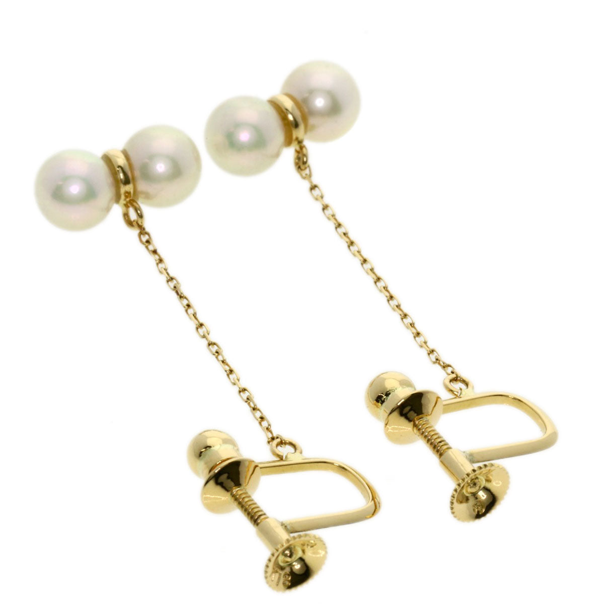 TASAKI Drop Pearl Earring K18 Yellow Gold Ladies [Used]