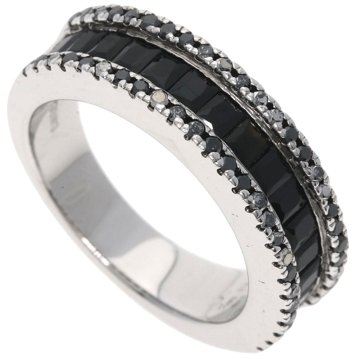 Ponte Vecchio Black　Diamond Ring K18 White Gold Ladies [Used]