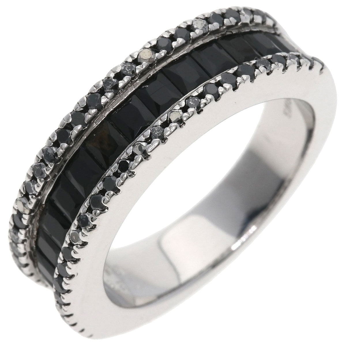 Ponte Vecchio Black　Diamond Ring K18 White Gold Ladies [Used]