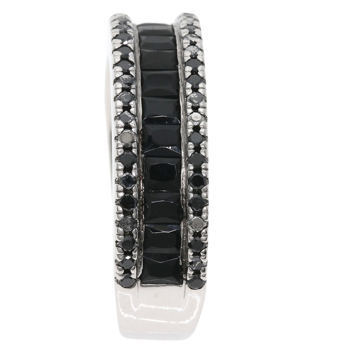 Ponte Vecchio Black　Diamond Ring K18 White Gold Ladies [Used]