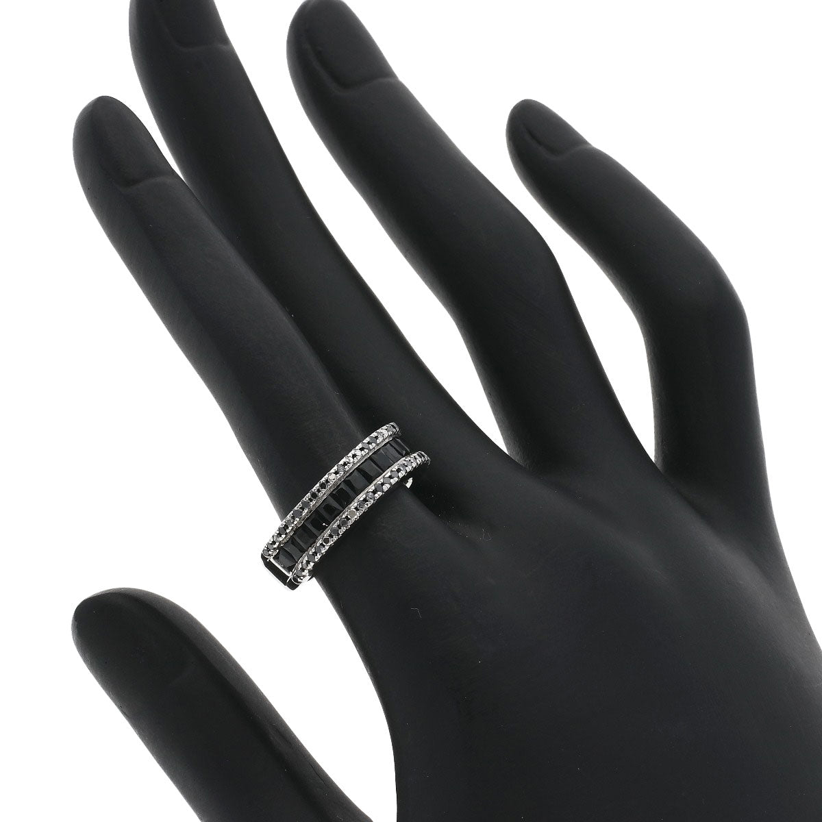 Ponte Vecchio Black　Diamond Ring K18 White Gold Ladies [Used]