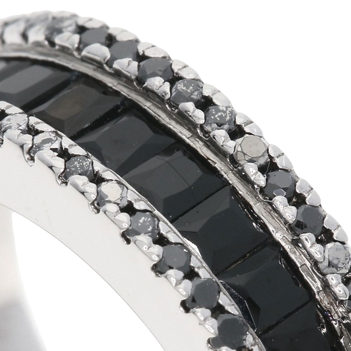 Ponte Vecchio Black　Diamond Ring K18 White Gold Ladies [Used]