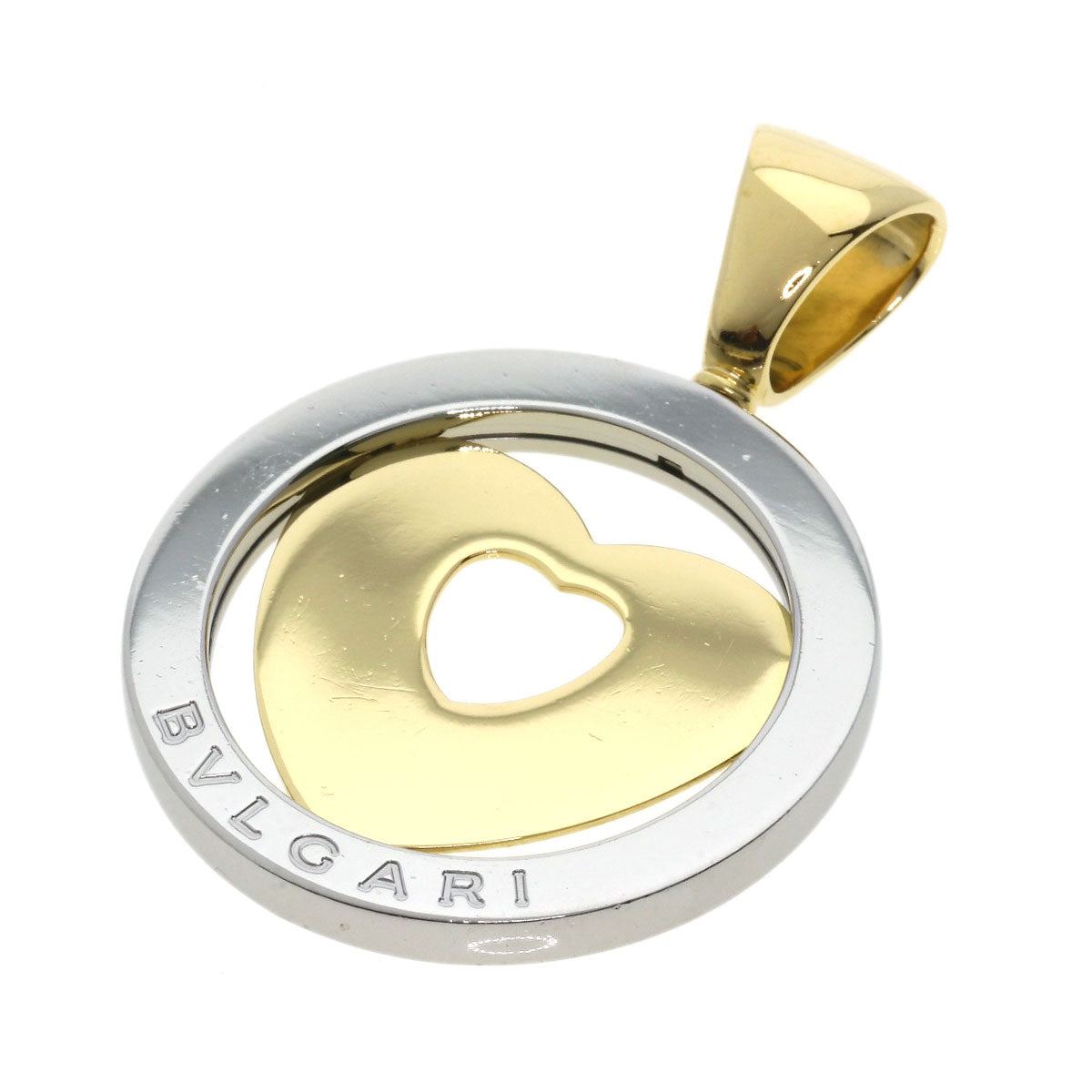 BVLGARI Tond Heart Pendant top Stainless Steel 18K Yellow GoldLadies [Used]