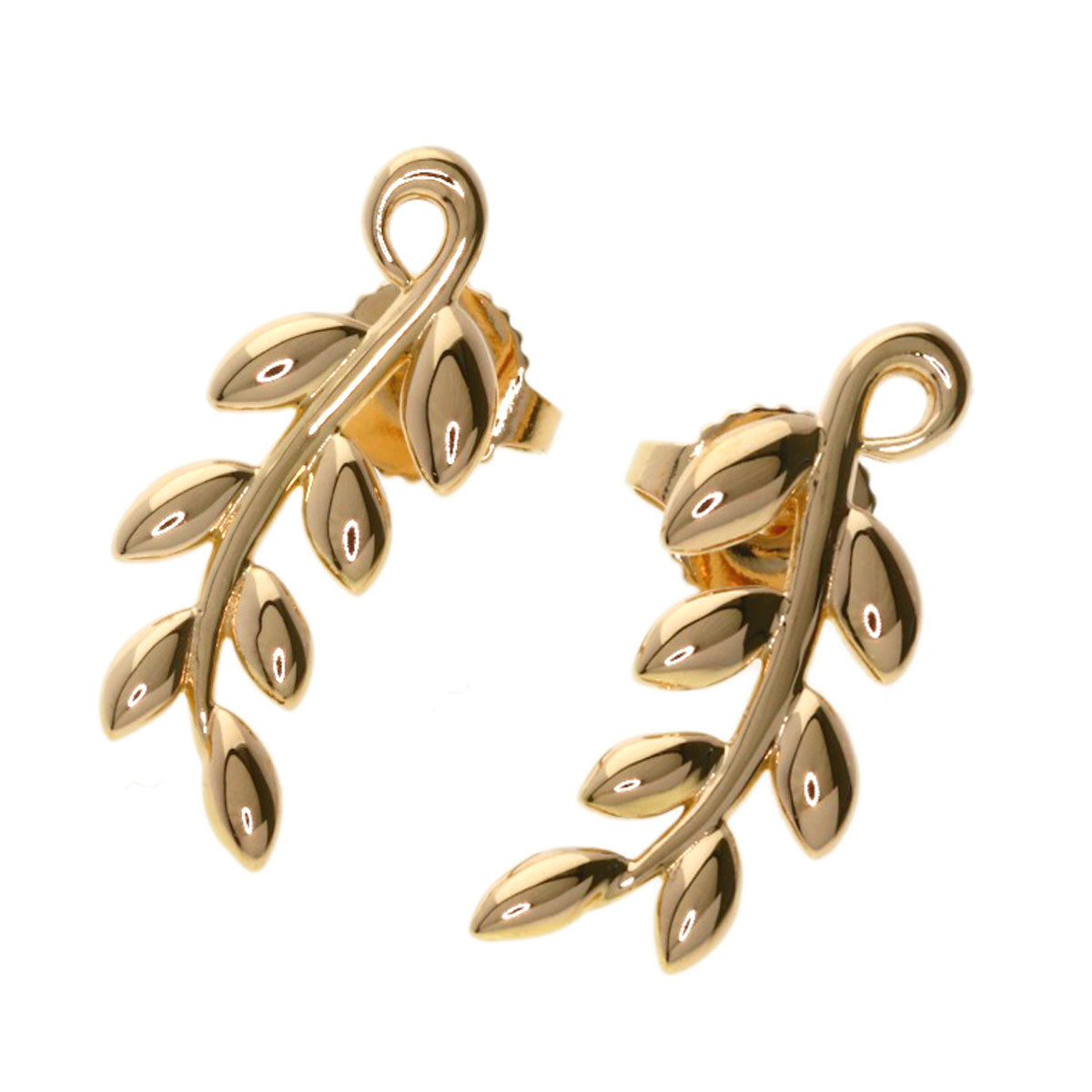 TIFFANY&Co.   earring Olive Leaf Climber K18 Pink Gold Ladies