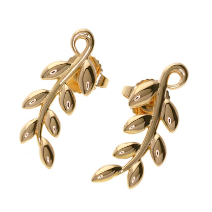 TIFFANY&Co.   earring Olive Leaf Climber K18 Pink Gold Ladies