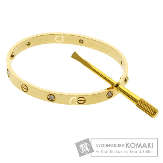 CARTIER LOVE Bracelets Half Diamond with Driver #18 Bracelet K18 Yellow Gold Ladies [Used]