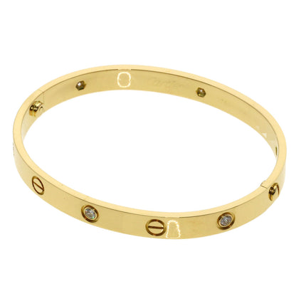 CARTIER LOVE Bracelets Half Diamond with Driver #18 Bracelet K18 Yellow Gold Ladies [Used]