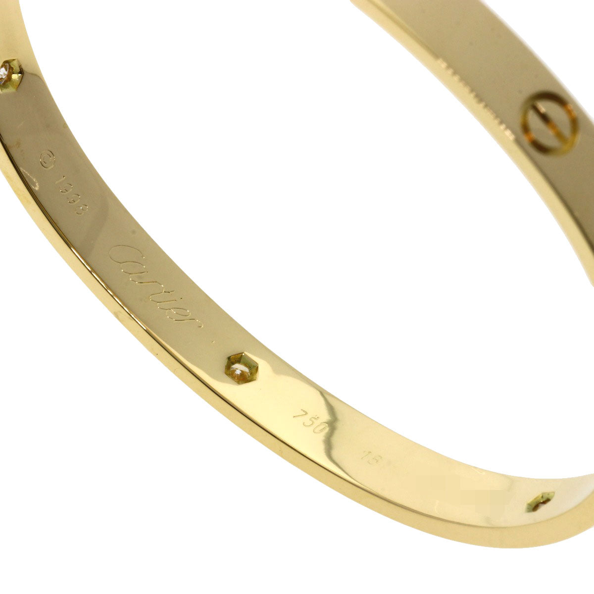 CARTIER LOVE Bracelets Half Diamond with Driver #18 Bracelet K18 Yellow Gold Ladies [Used]