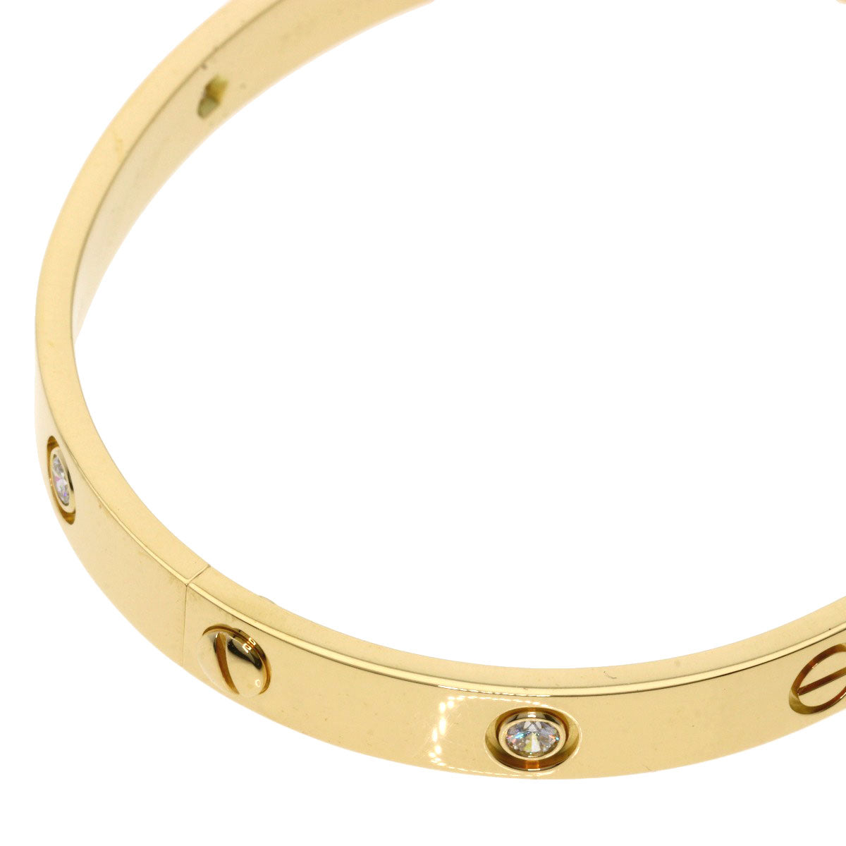 CARTIER LOVE Bracelets Half Diamond with Driver #18 Bracelet K18 Yellow Gold Ladies [Used]
