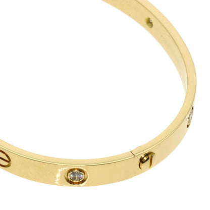 CARTIER LOVE Bracelets Half Diamond with Driver #18 Bracelet K18 Yellow Gold Ladies [Used]