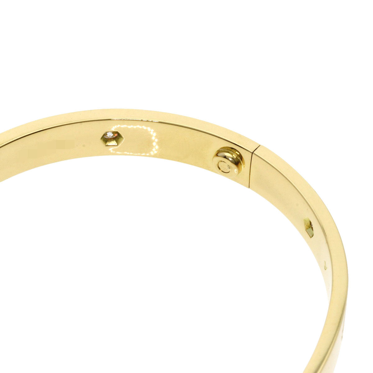 CARTIER LOVE Bracelets Half Diamond with Driver #18 Bracelet K18 Yellow Gold Ladies [Used]