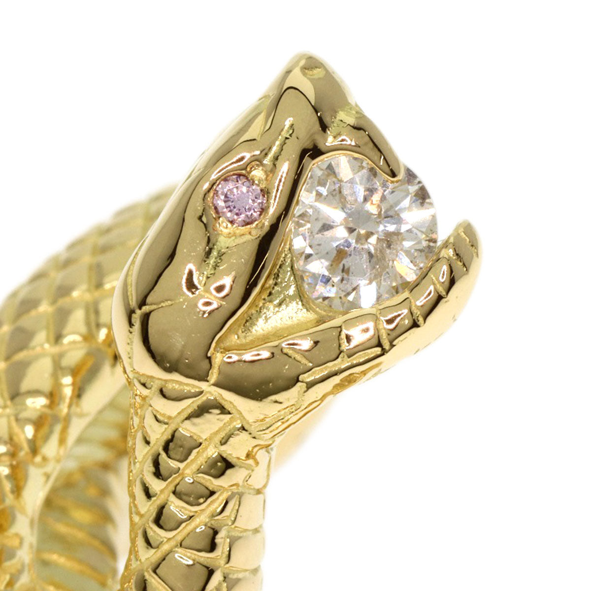 0.27ct Snake motif Diamond Ring K18 Yellow Gold 27.3g　Ladies