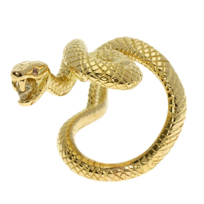 0.27ct Snake motif Diamond Ring K18 Yellow Gold 27.3g　Ladies
