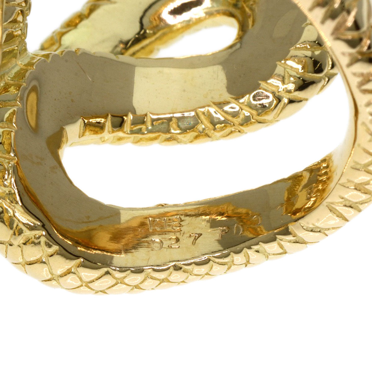 0.27ct Snake motif Diamond Ring K18 Yellow Gold 27.3g　Ladies