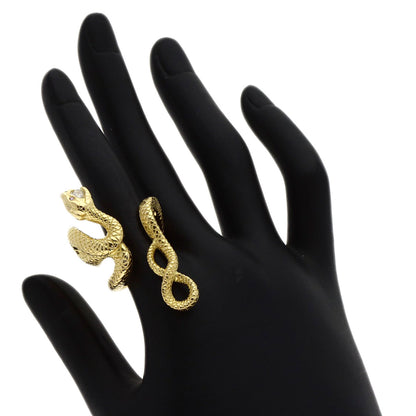 0.27ct Snake motif Diamond Ring K18 Yellow Gold 27.3g　Ladies