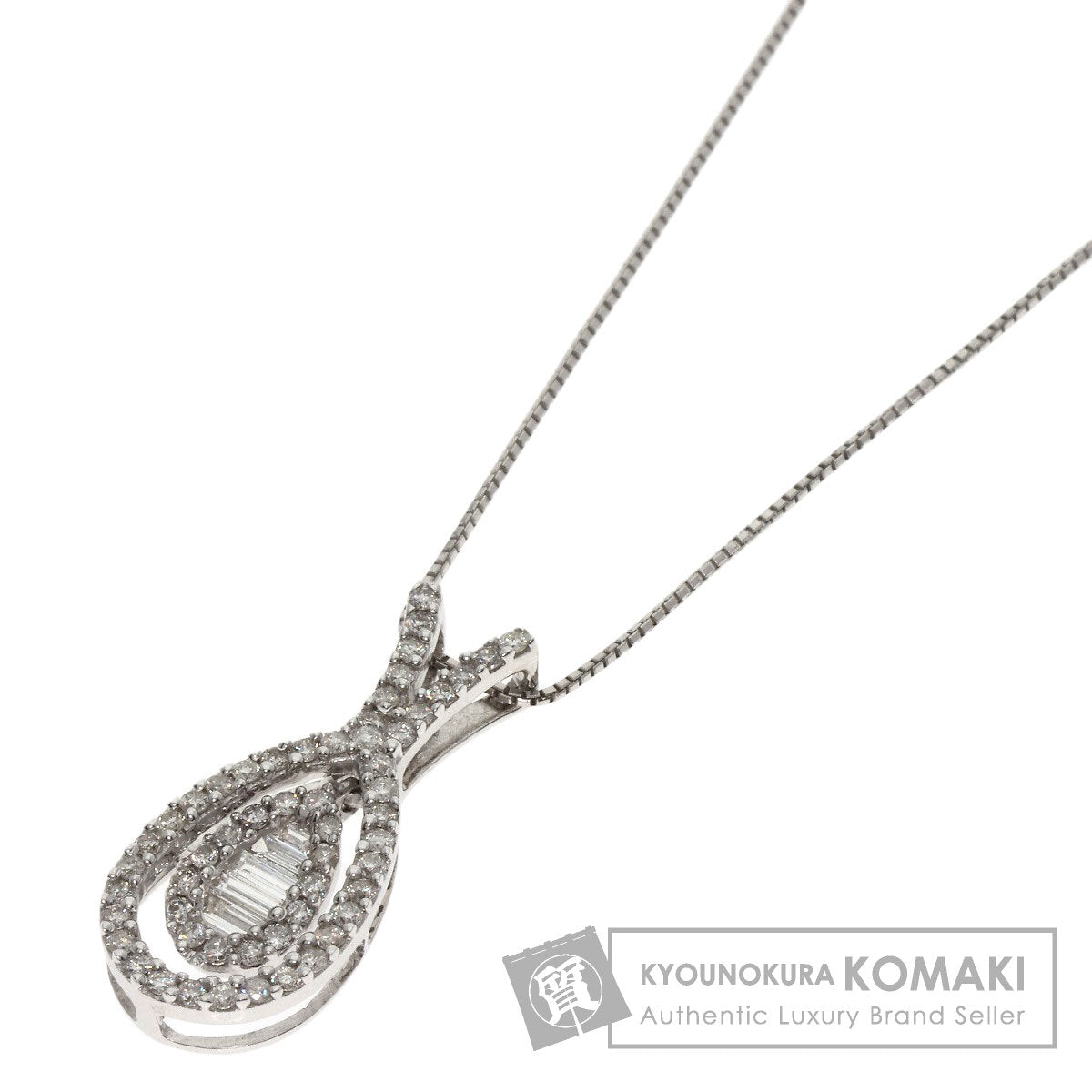 0.5ct Diamond Necklace K18 White Gold 3.8g　Ladies