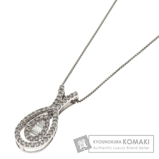0.5ct Diamond Necklace K18 White Gold 3.8g　Ladies
