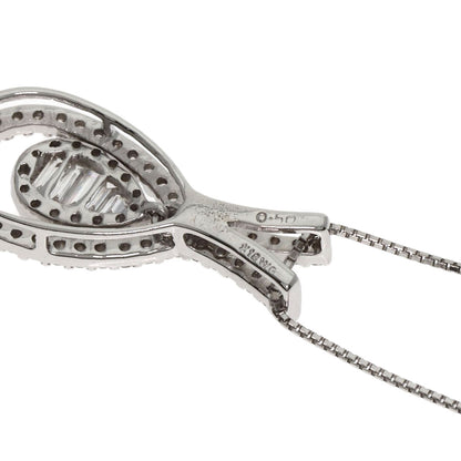 0.5ct Diamond Necklace K18 White Gold 3.8g　Ladies