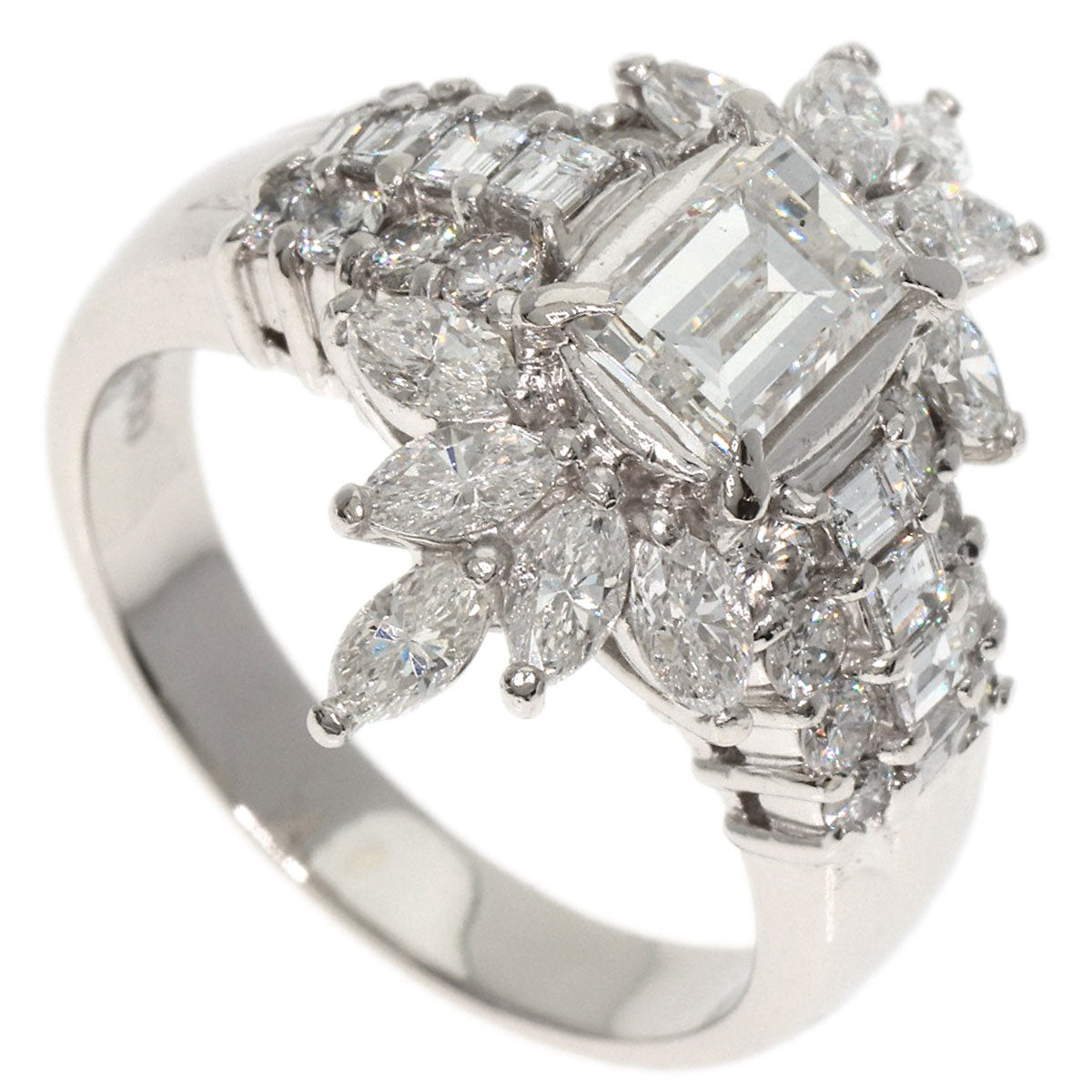 1.012ct Diamond F-SI2 Ring Platinum PT900 12.4g　Ladies
