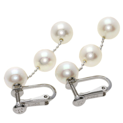 Akoya pearl Pearl Earring K14 White Gold 4.8g　Ladies