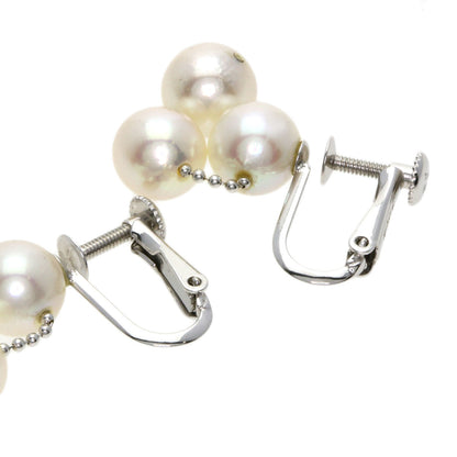 Akoya pearl Pearl Earring K14 White Gold 4.8g　Ladies