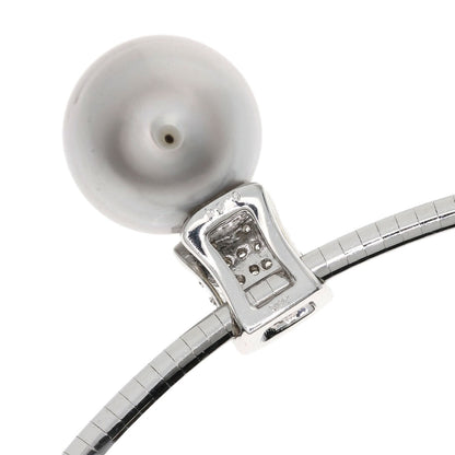 0.35ct Pearl Pearl Diamond Necklace K18 White Gold 19.6g　Ladies