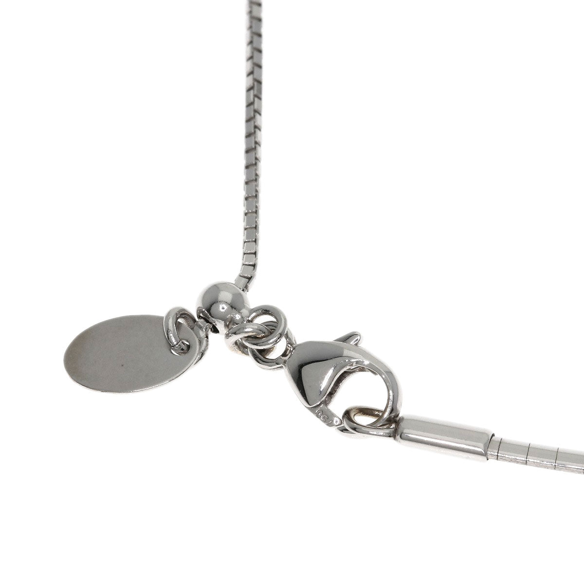 0.35ct Pearl Pearl Diamond Necklace K18 White Gold 19.6g　Ladies