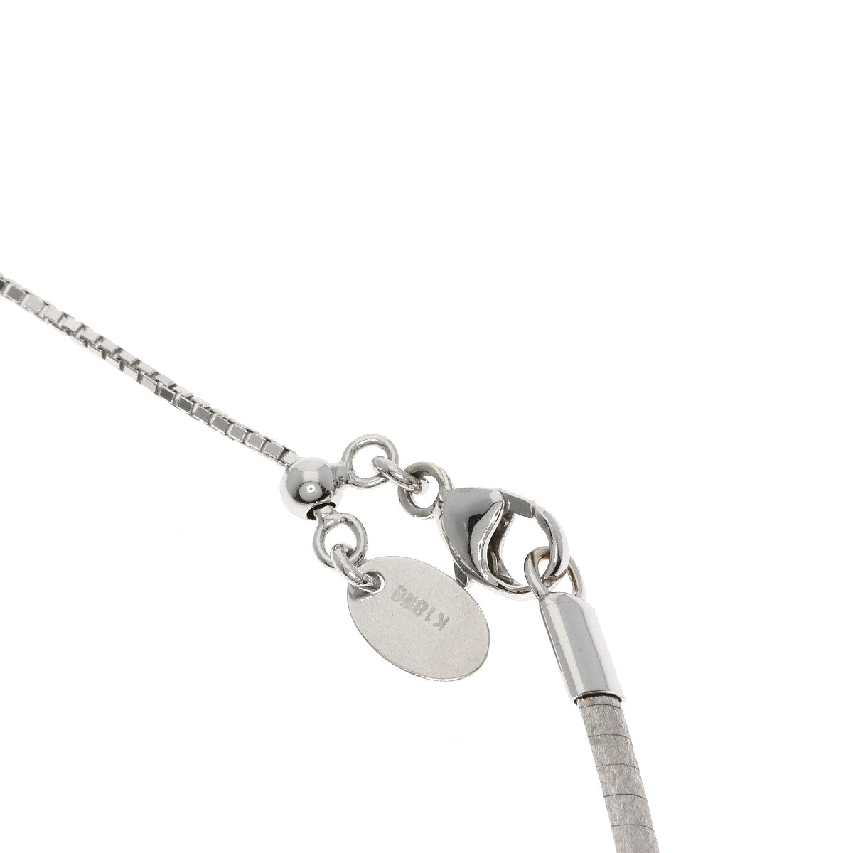 0.35ct Pearl Pearl Diamond Necklace K18 White Gold 19.6g　Ladies