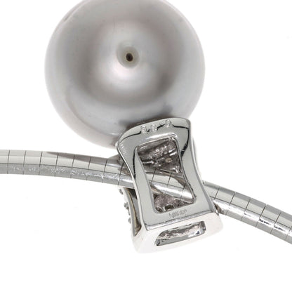 0.35ct Pearl Pearl Diamond Necklace K18 White Gold 19.6g　Ladies