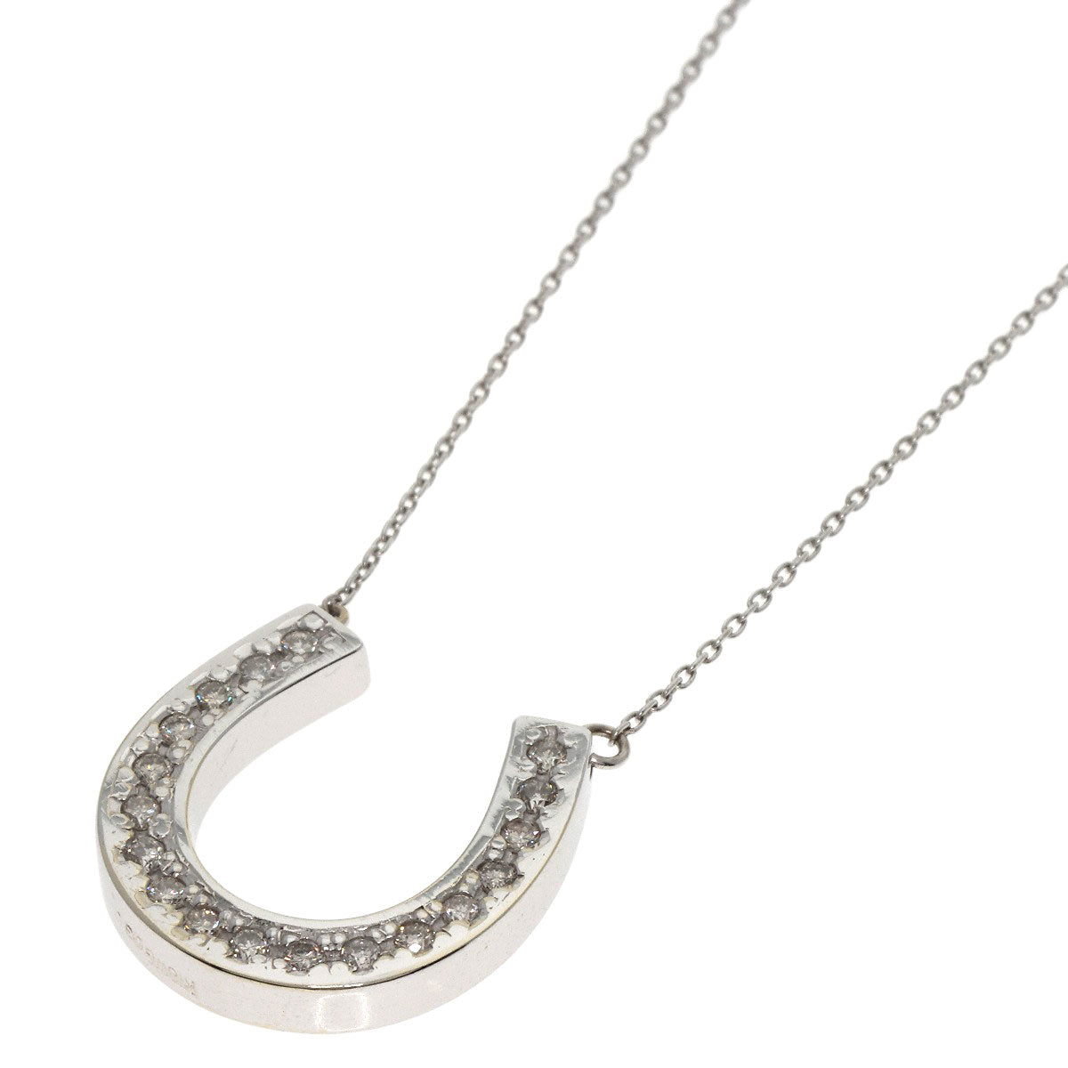 0.3ct Diamond Necklace K18 White Gold 4.1g　Ladies